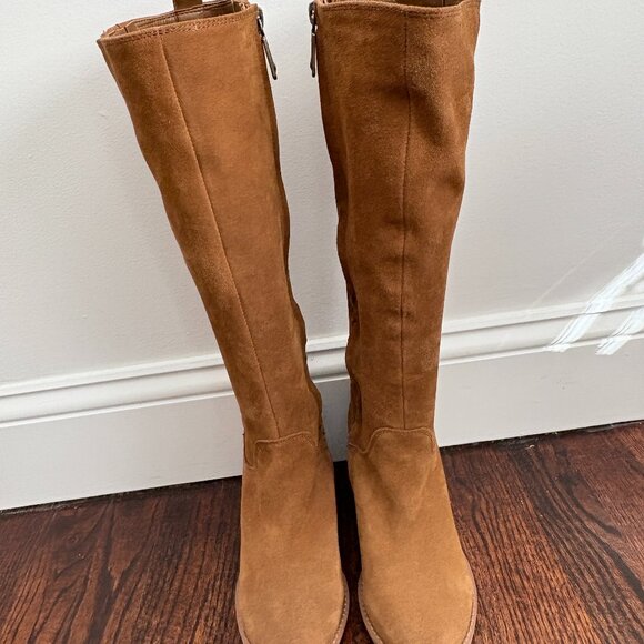 Blondo Nikki Caramel Tall Suede Waterproof Boot with 2.5" Heel, Size 7.5 - Picture 1 of 9